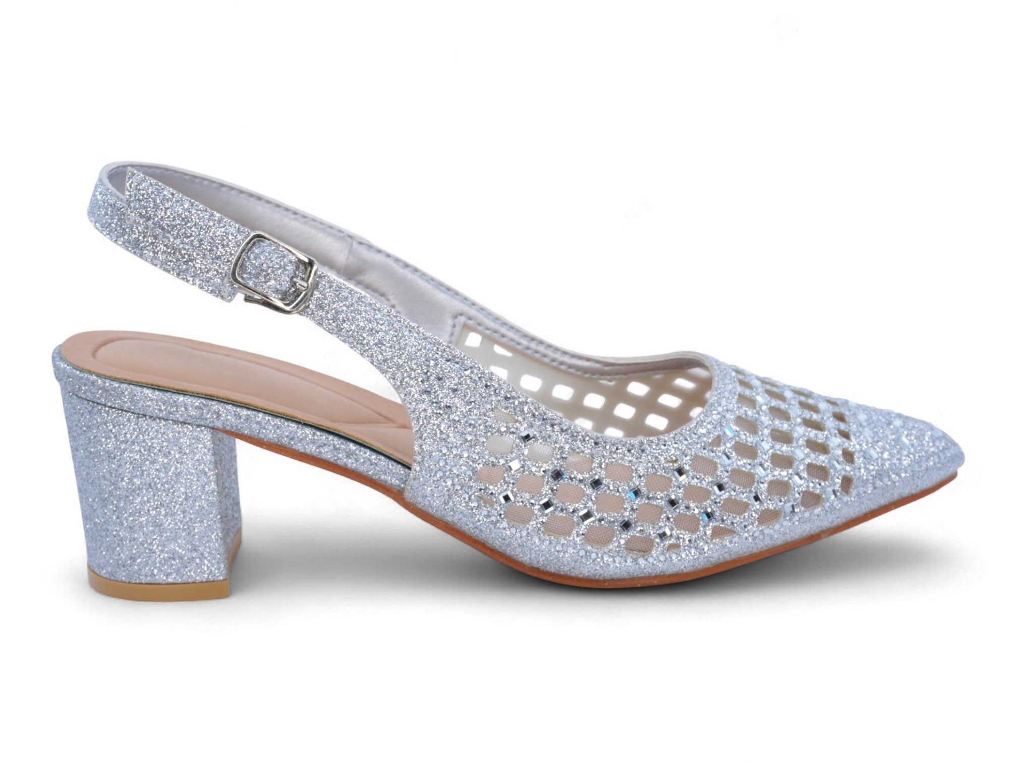 Women's Silver Marcella Wide Width Heel