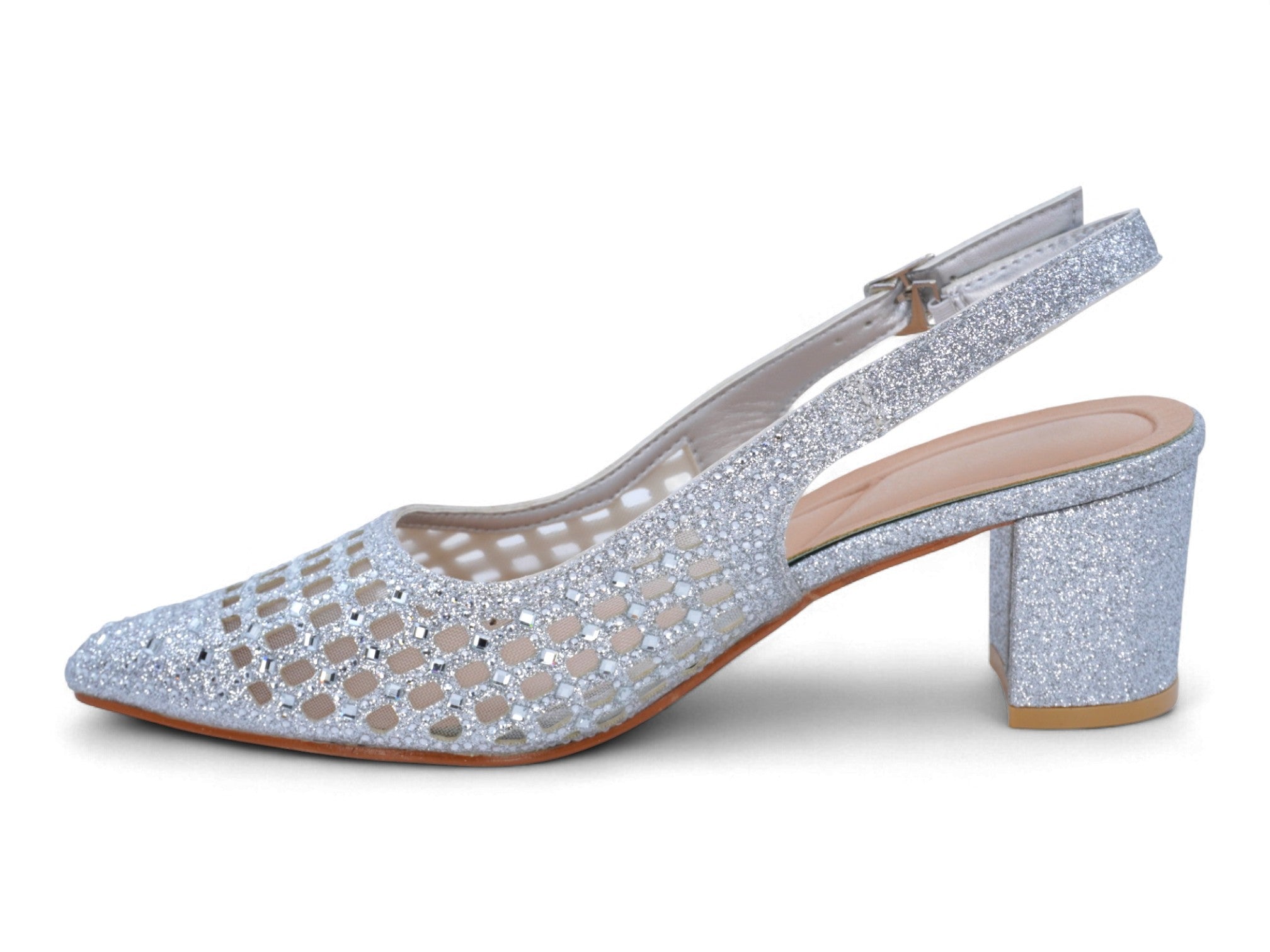 Women's Silver Marcella Wide Width Heel