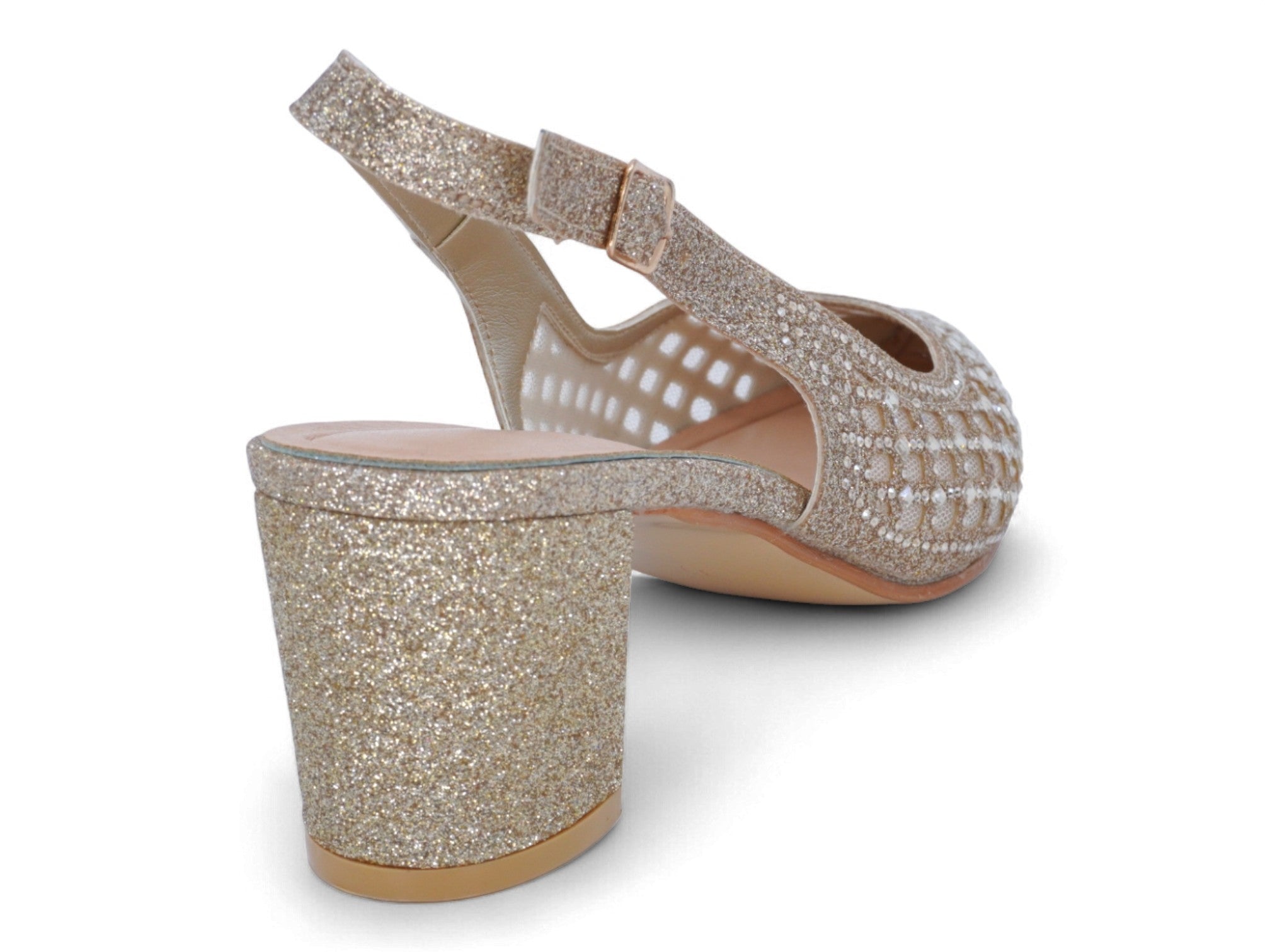 Women's Gold Marcella Wide Width Heel