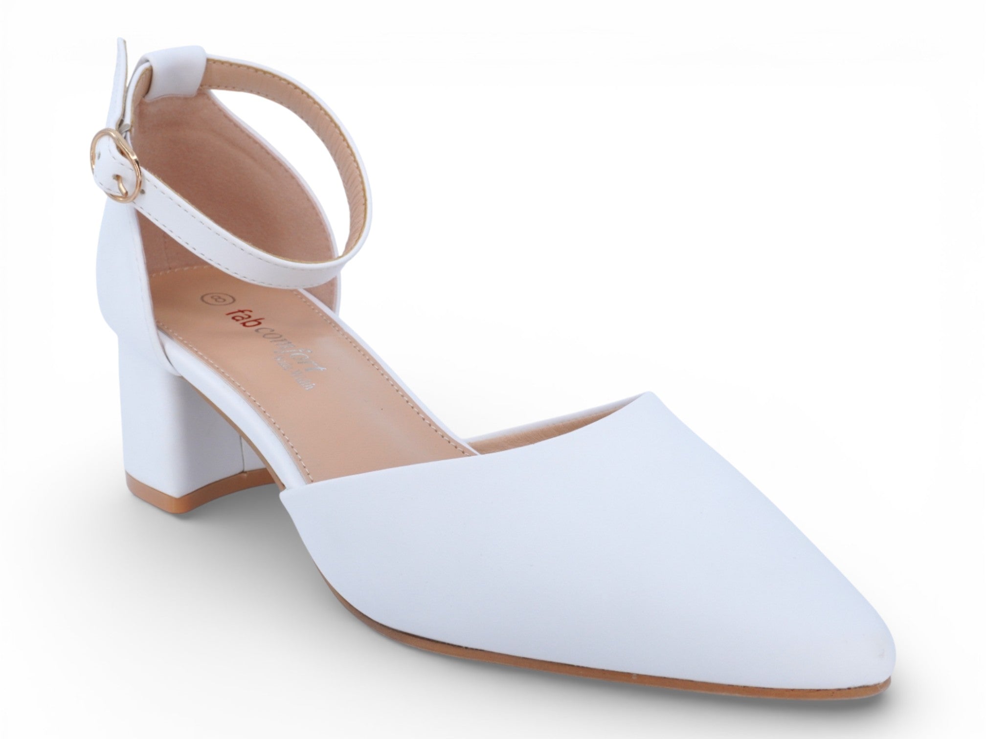 Women's White Elise Wide Width Heel
