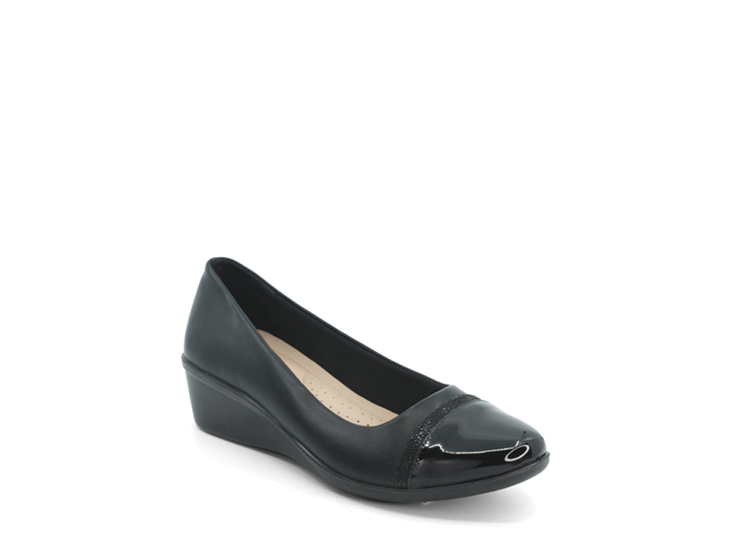 Women's Black Magnolia Wide Width Wedge