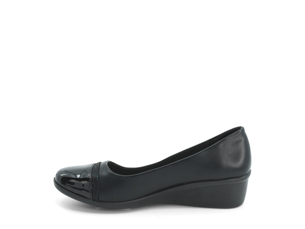 Women's Black Magnolia Wide Width Wedge