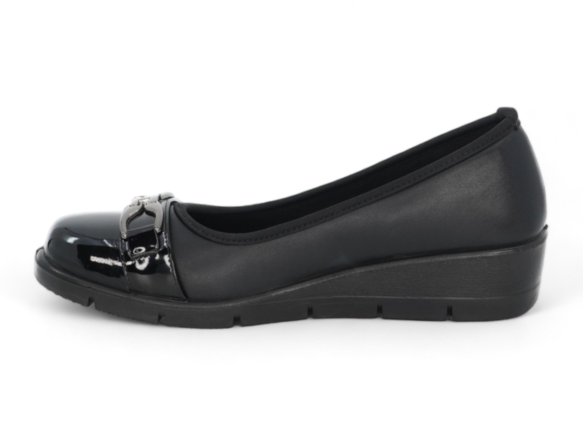 Women's Black Raya Wide Width Comfort Wedge