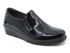 Women's Black Patent Wide Width Comfort Shoe