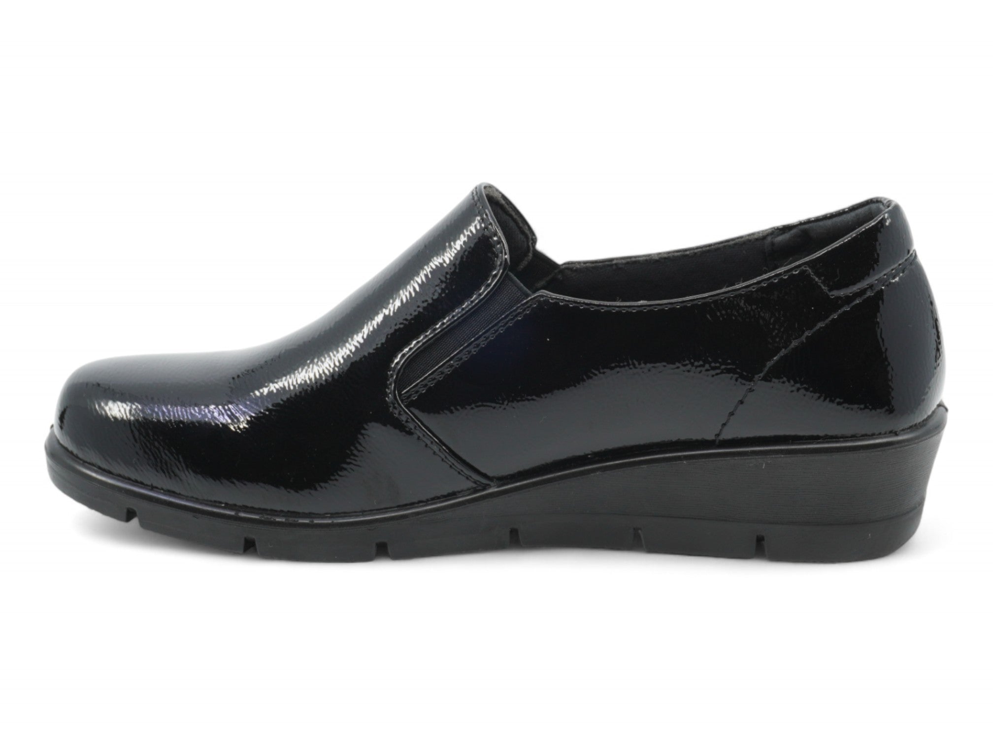 Women's Black Patent Wide Width Comfort Shoe