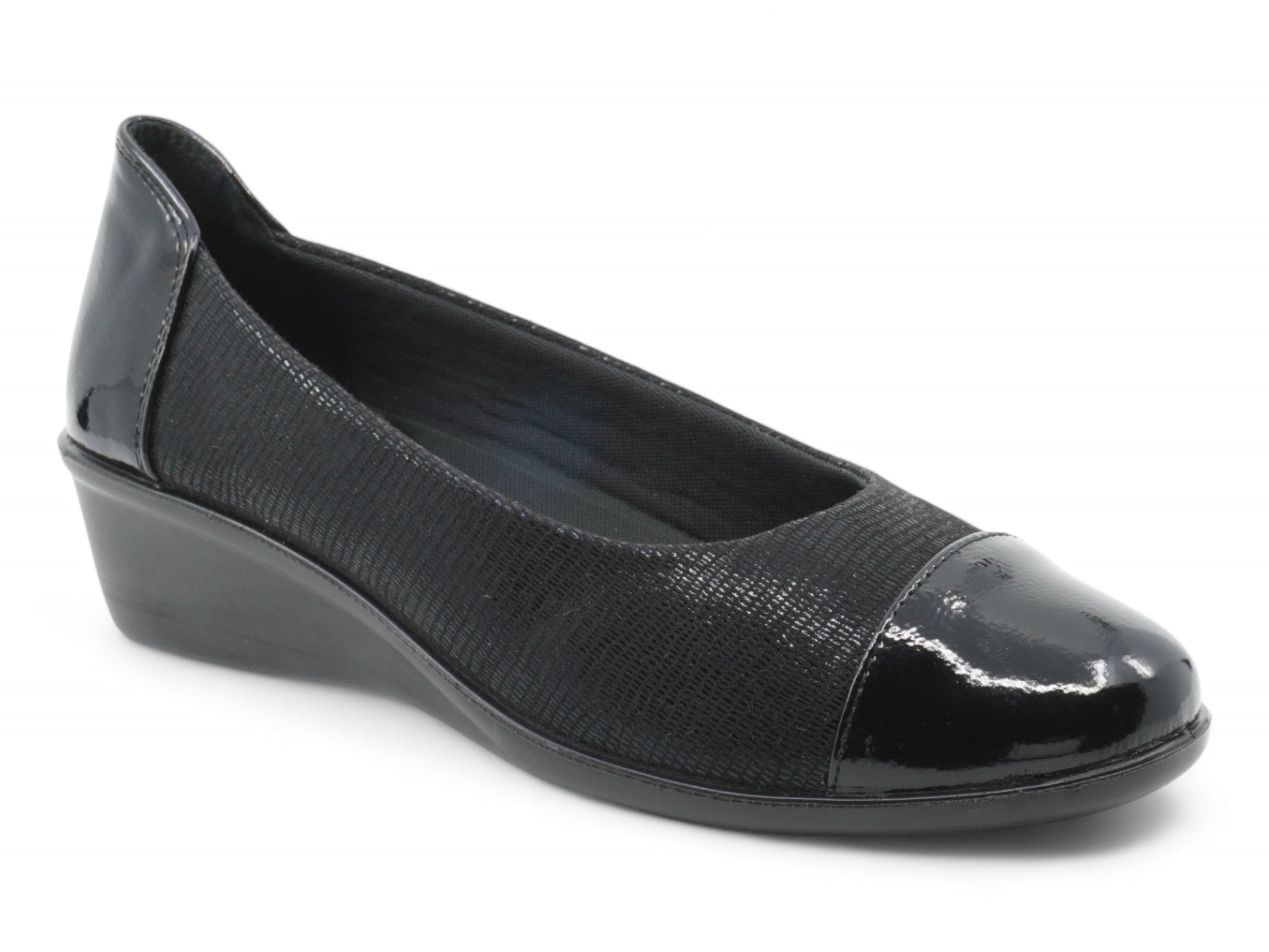 Women's Black Gila Wide Width Comfort Wedge