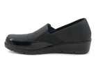 Women's Black Lycra & Patent Comfort Wedge