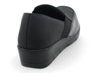 Women's Black Lycra & Patent Comfort Wedge