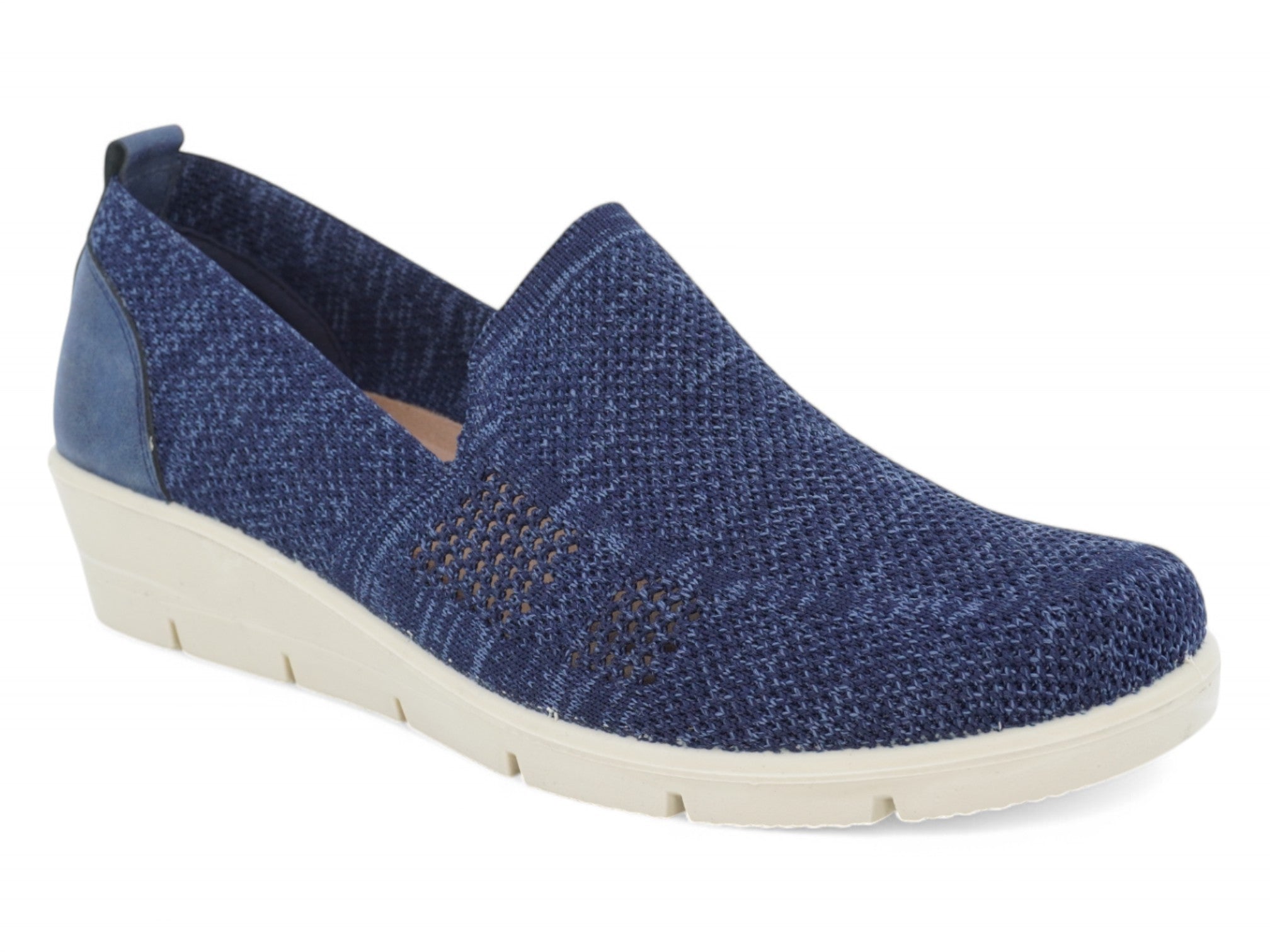 Women's Navy Heathered Wide Width Wedge
