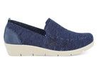 Women's Navy Heathered Wide Width Wedge