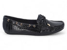 Women's Black Crocodile Wide Width Loafer