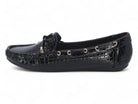Women's Black Crocodile Wide Width Loafer