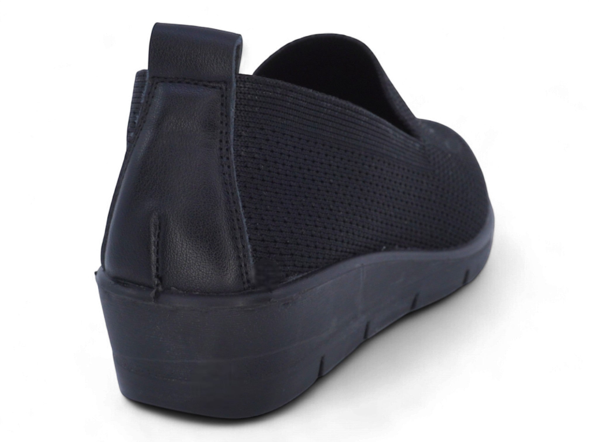 Women's Black Rhinestone Wide Width Wedge