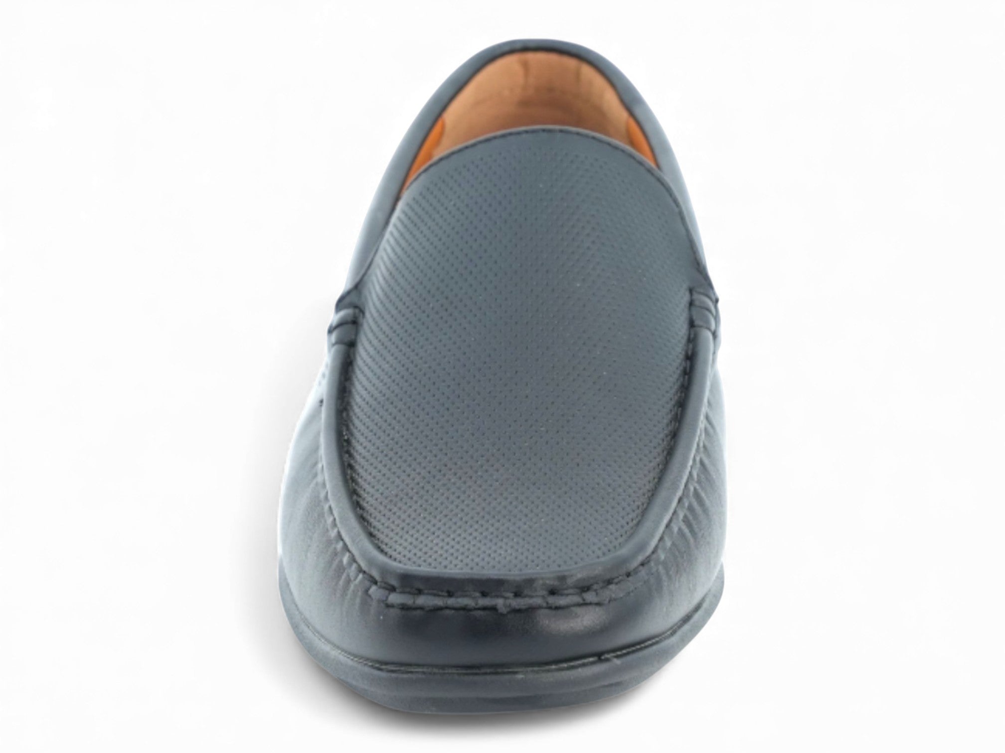 Men's Black Textured Step-In Mocassin