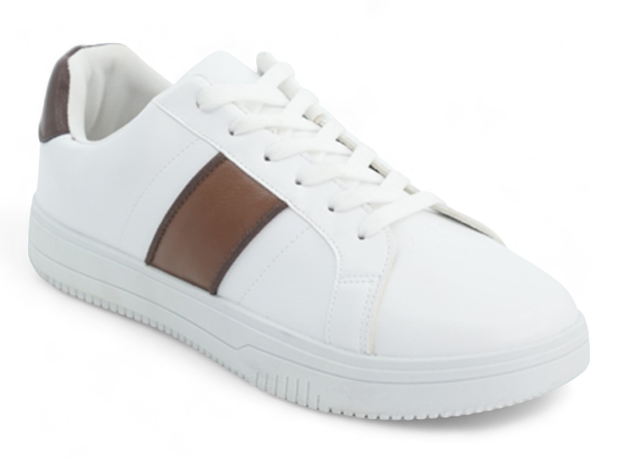 Men's White & Brown Stripe Sneaker