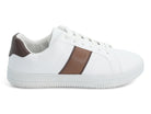 Men's White & Brown Stripe Sneaker