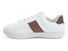 Men's White & Brown Stripe Sneaker