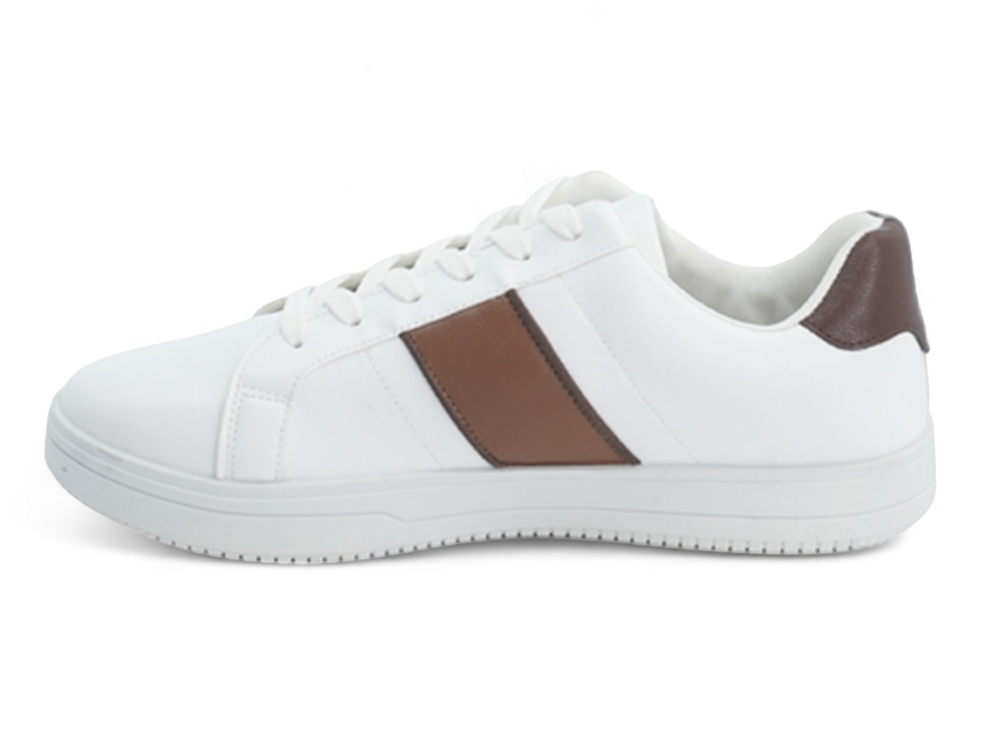 Men's White & Brown Stripe Sneaker