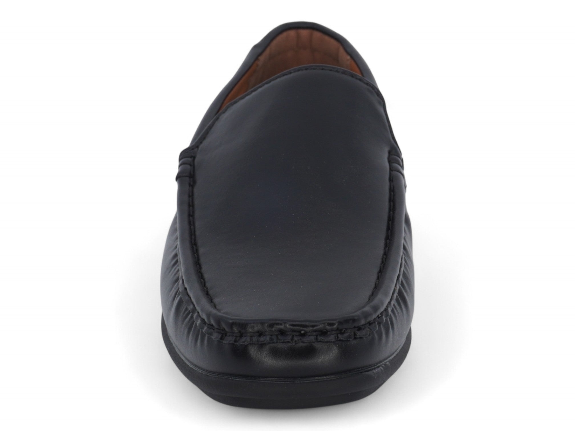 Men's Black Plain Toe Moccasin