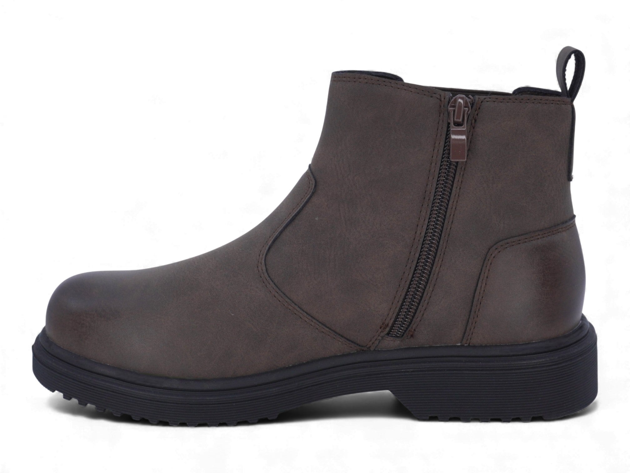 Men's Brown Casual Zipper Boot