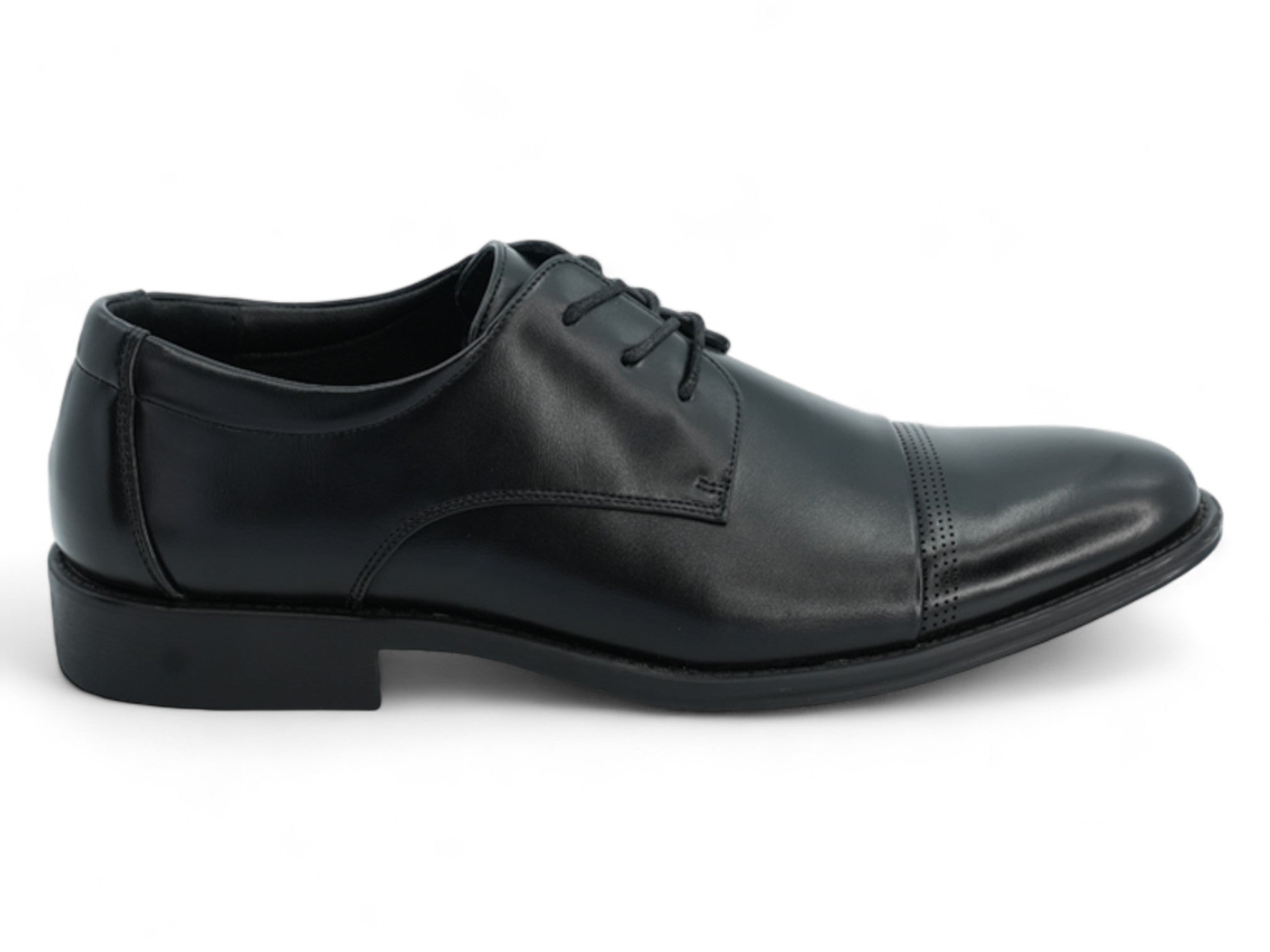 Men's Black Asher Oxford-Captoe Shoe