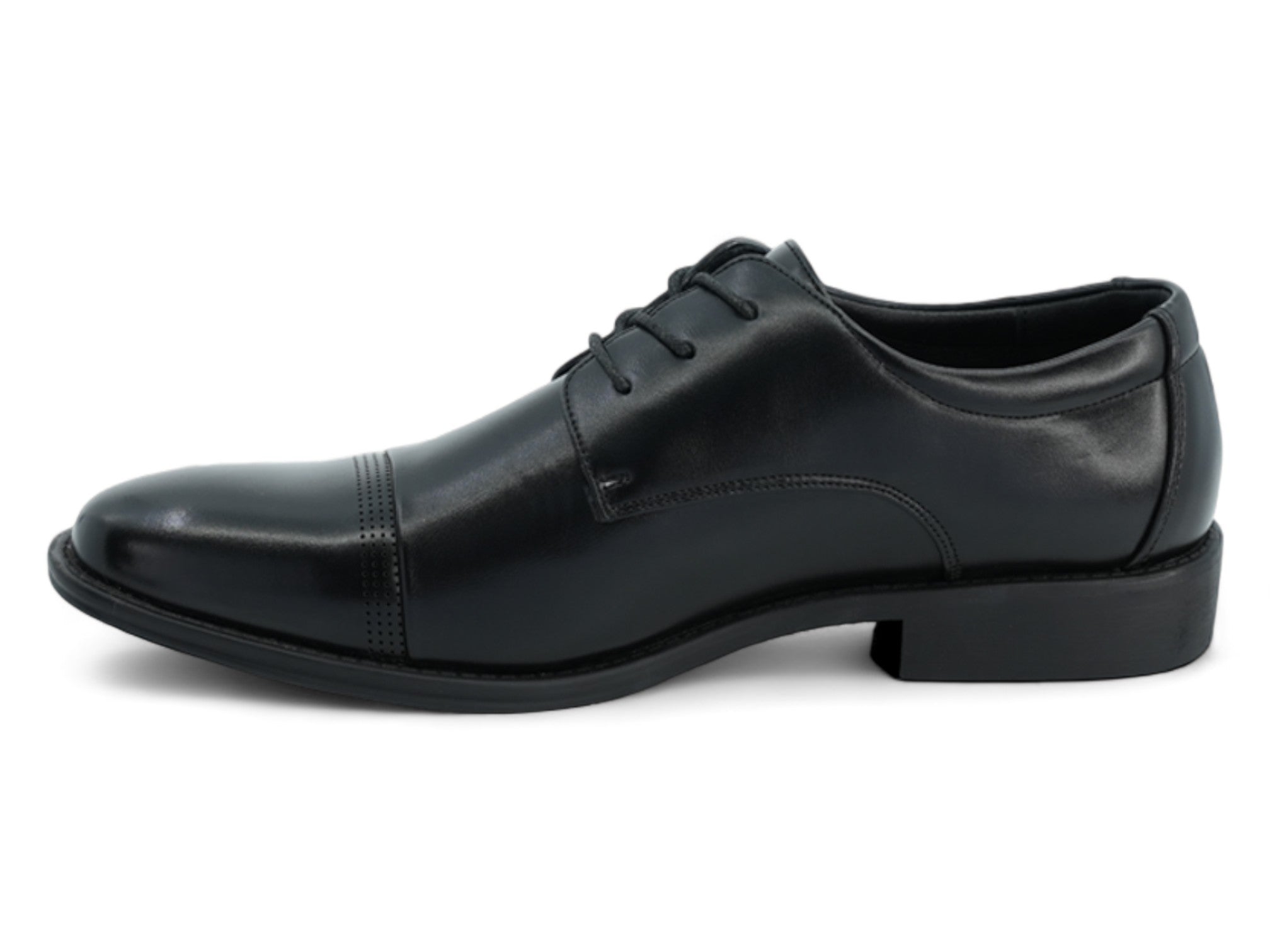 Men's Black Asher Oxford-Captoe Shoe