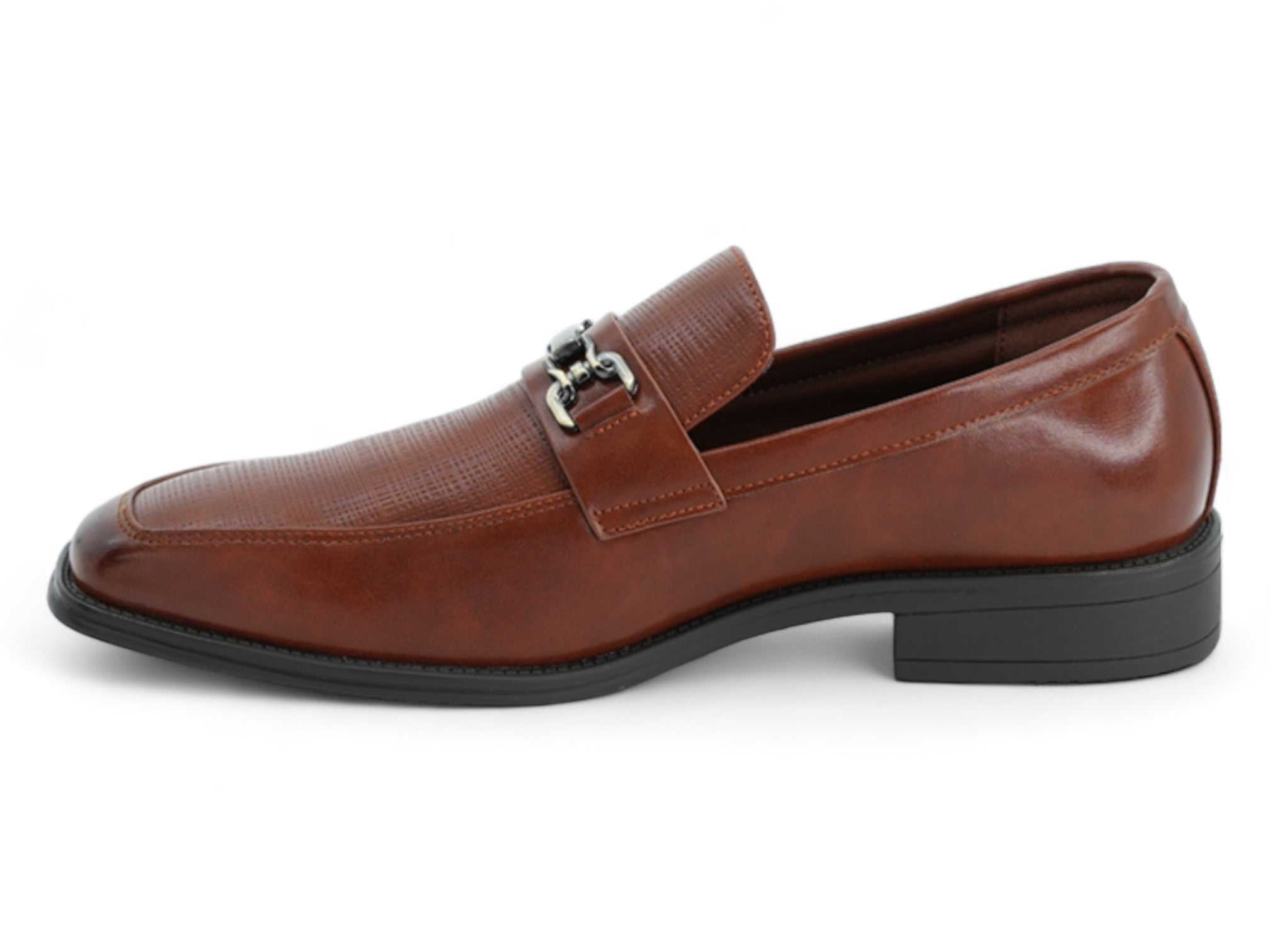 Men's Cognac Textured Brace Slip On