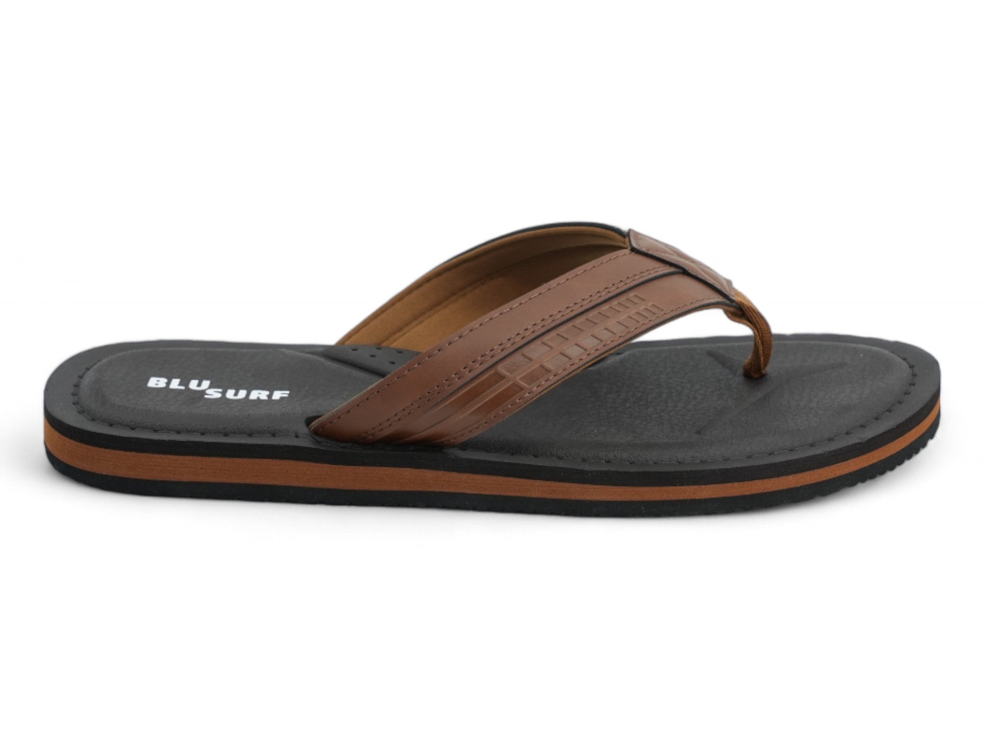 Men's Brown & Tan Beach Flip Flop
