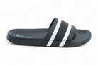 Men's Black White Stripe Slide
