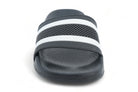 Men's Black White Stripe Slide