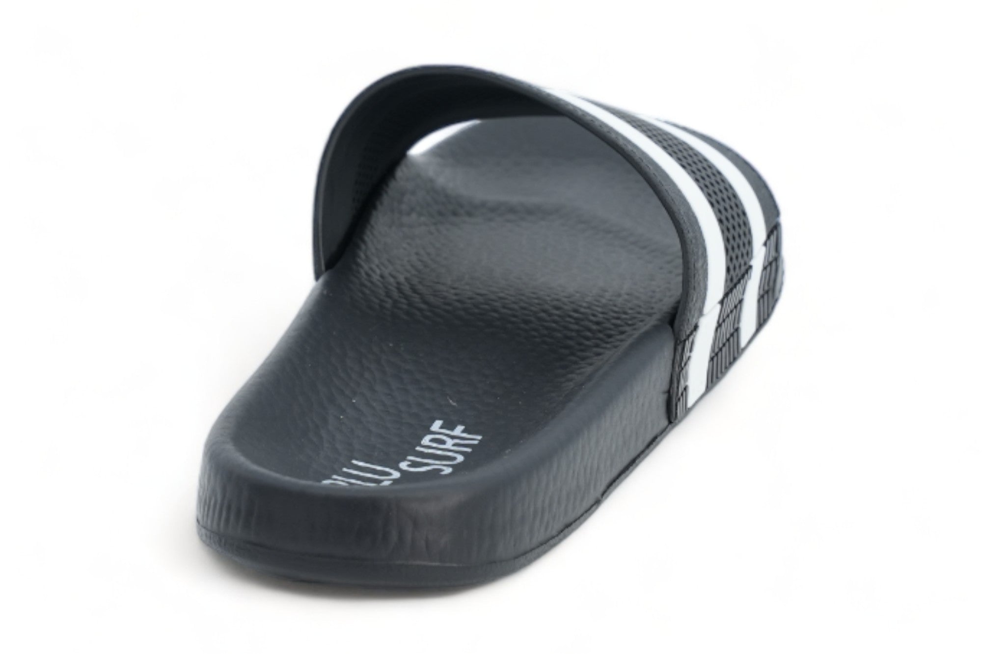 Men's Black White Stripe Slide