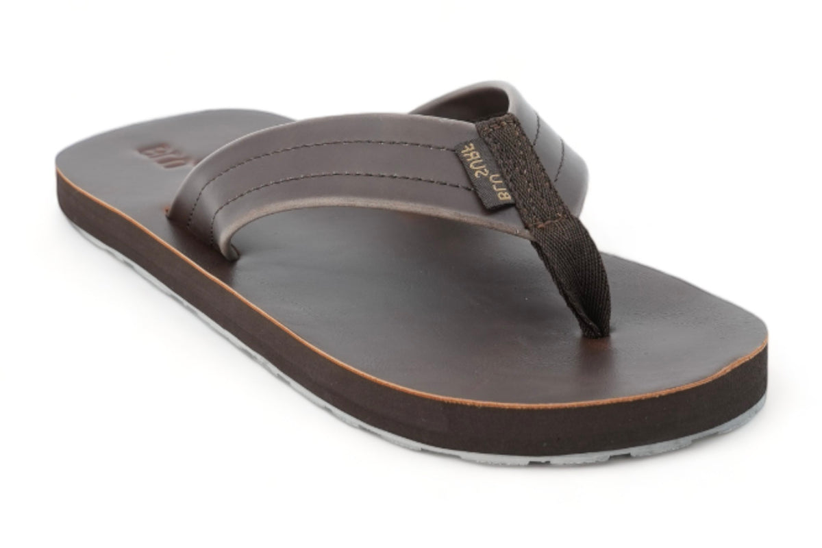 Men`s Brown Faux Flip Flop Sandal – Fabco Shoes display picture 1