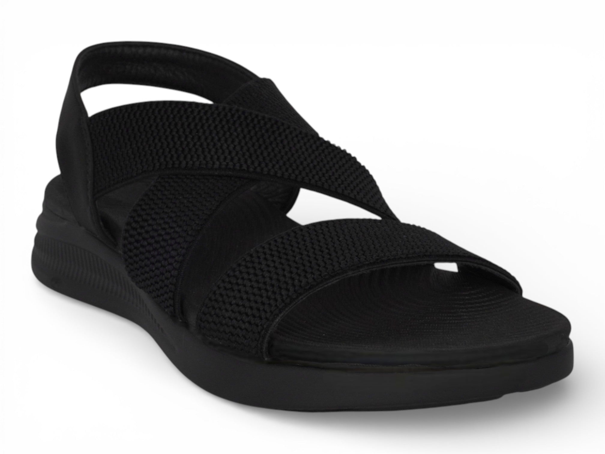 Women's Black Elastic Athletic Sandal