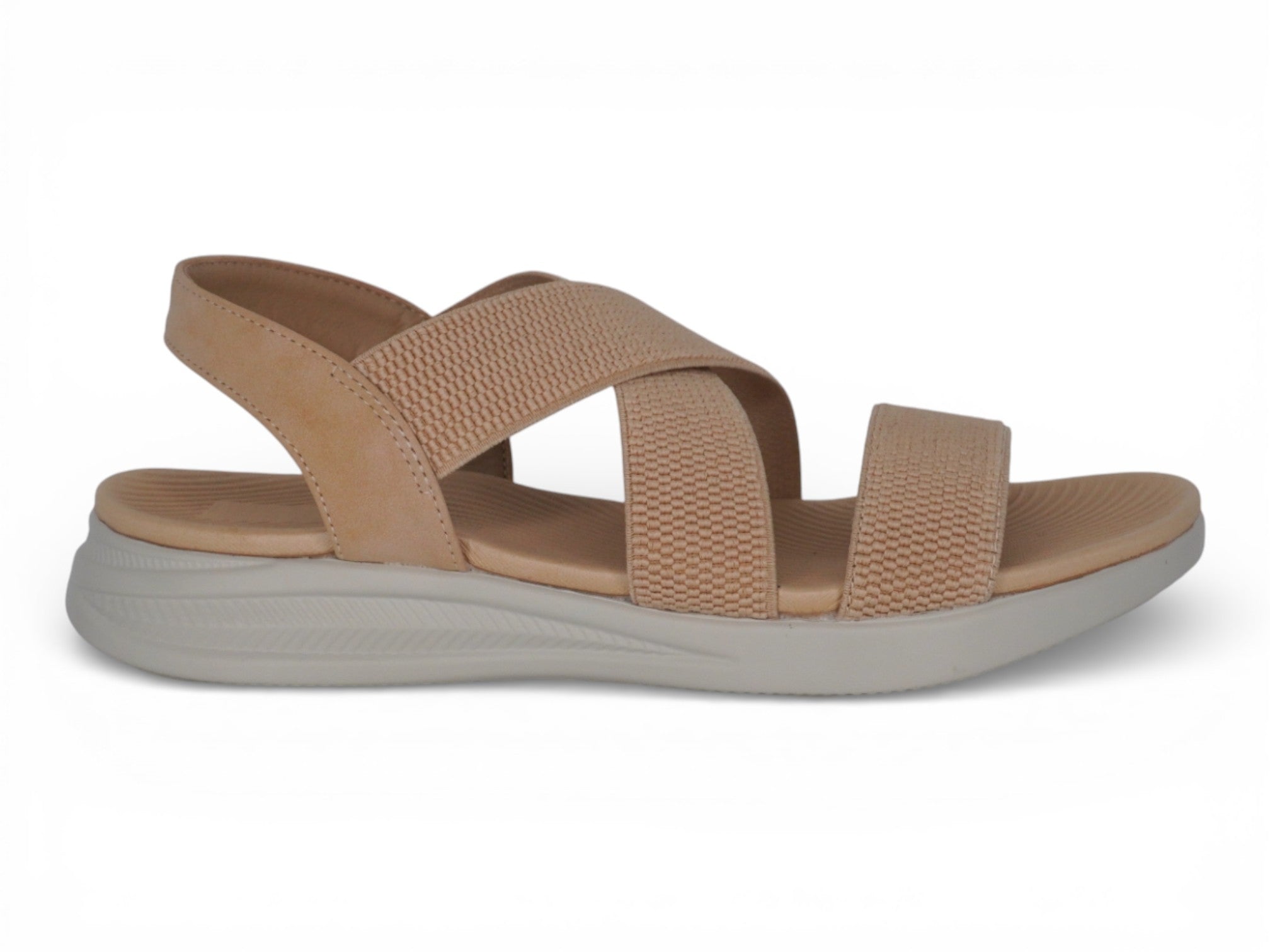 Women's Tan Elastic Athletic Sandal