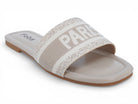 Women's Beige & Ivory Elastic Paris Flat Sandal