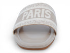 Women's Beige & Ivory Elastic Paris Flat Sandal