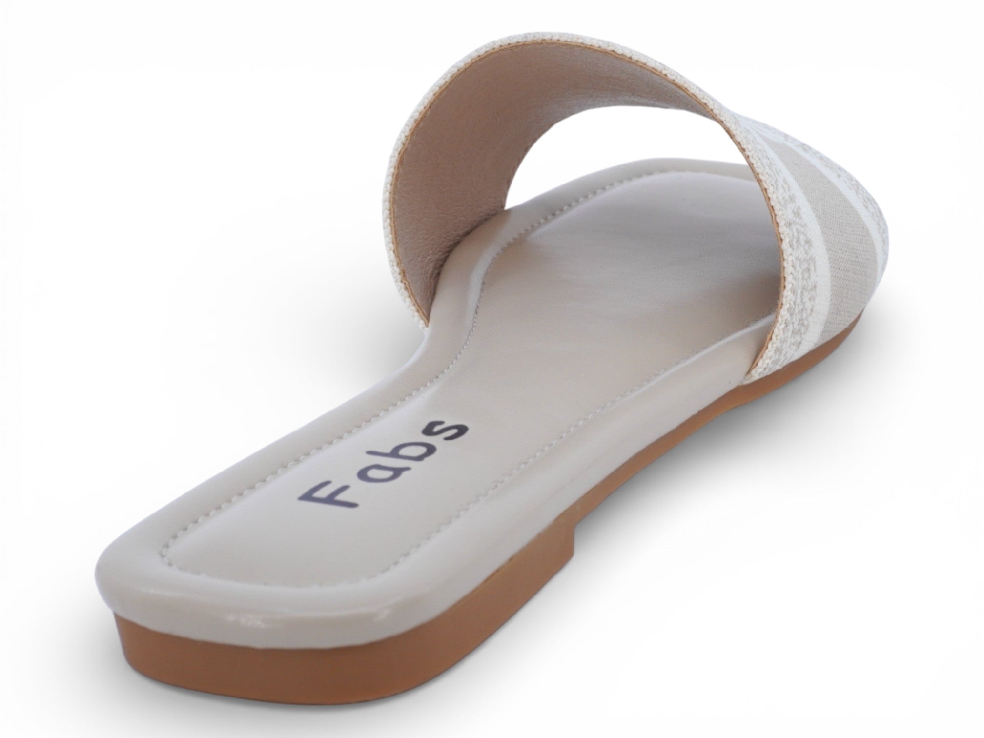 Women's Beige & Ivory Elastic Paris Flat Sandal