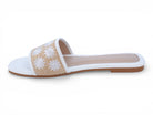 Women's White Floral Raffia Sandal