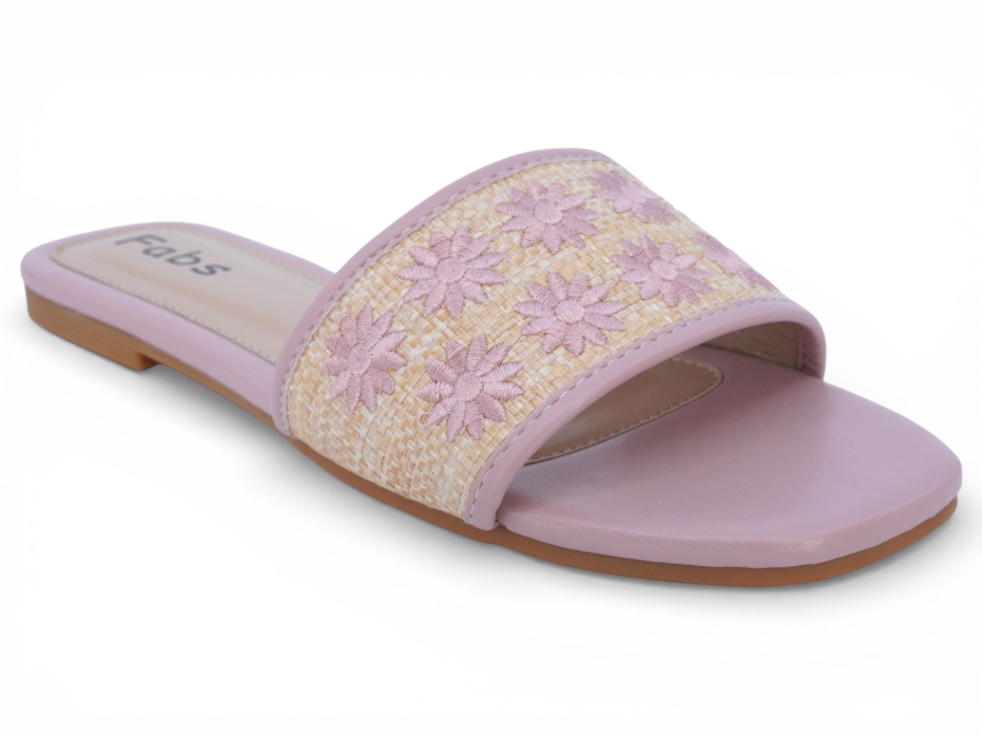 Women's Nude Floral Raffia Sandal