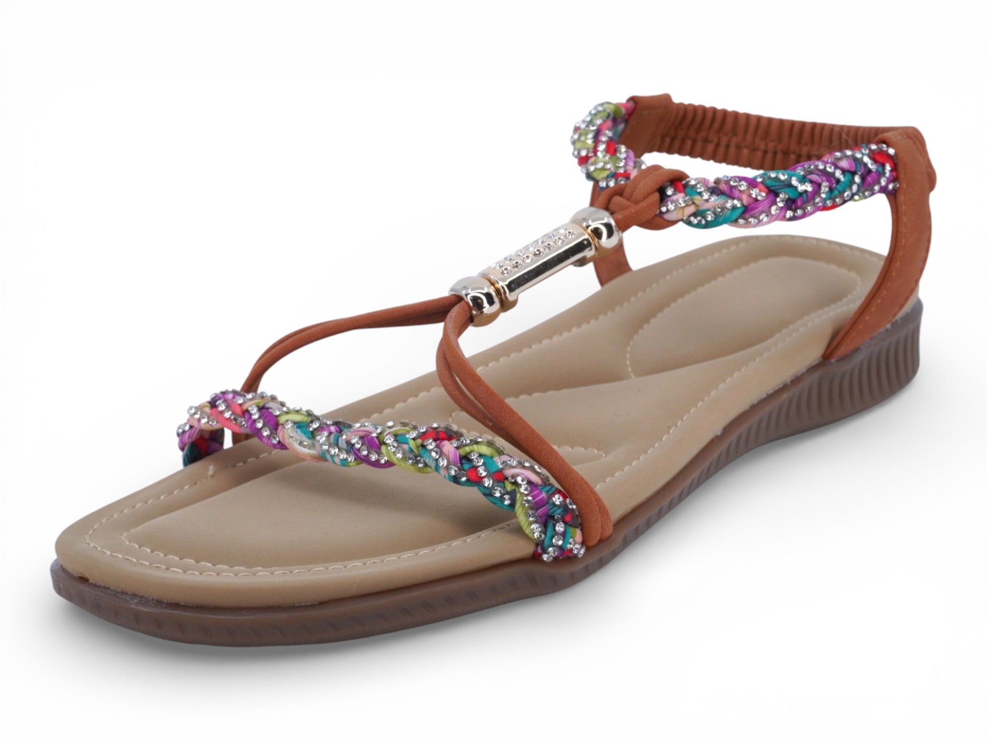 Women's Tan Deia Padded Sandal