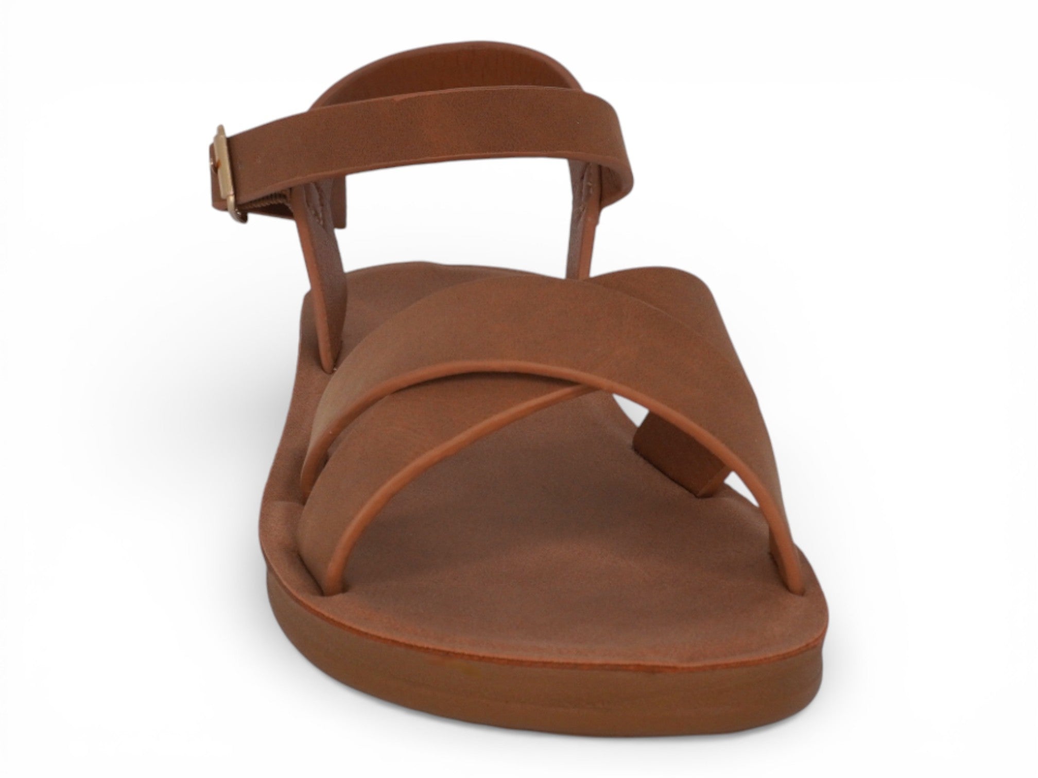Women's Tan Cross Strap Mazie Sandal