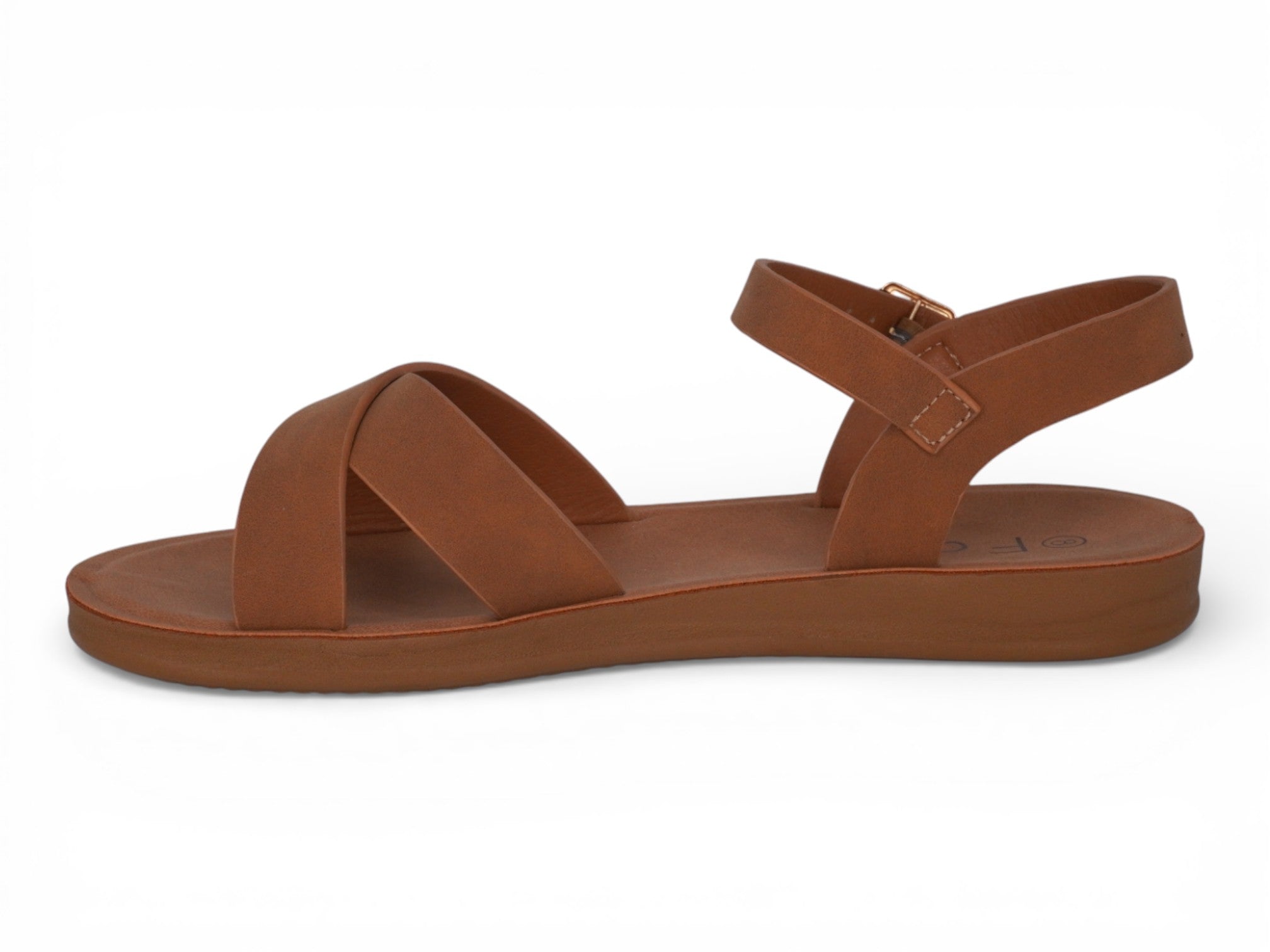 Women's Tan Cross Strap Mazie Sandal