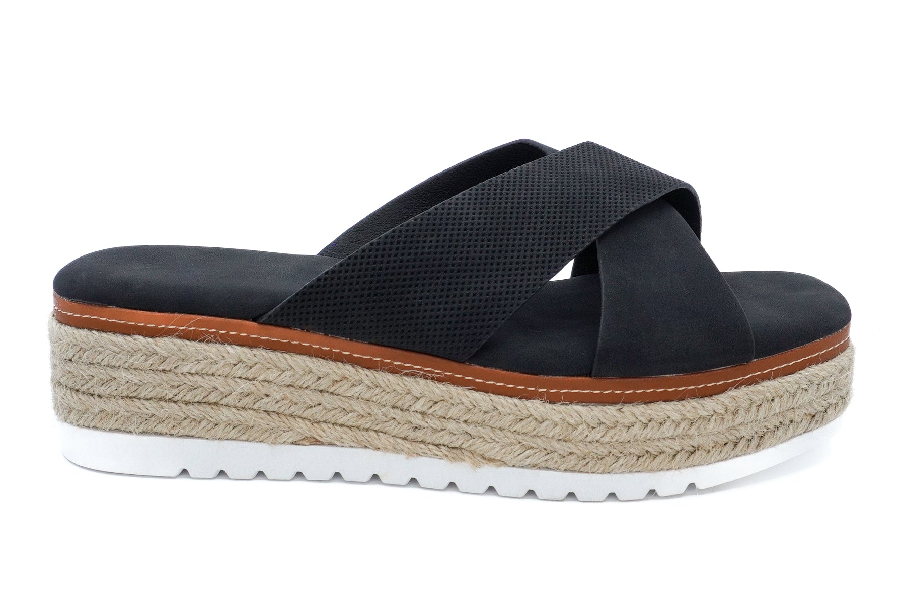 Women's Black Paisley Wedge