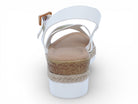 Women's White Cross Strap Leighton Wedge