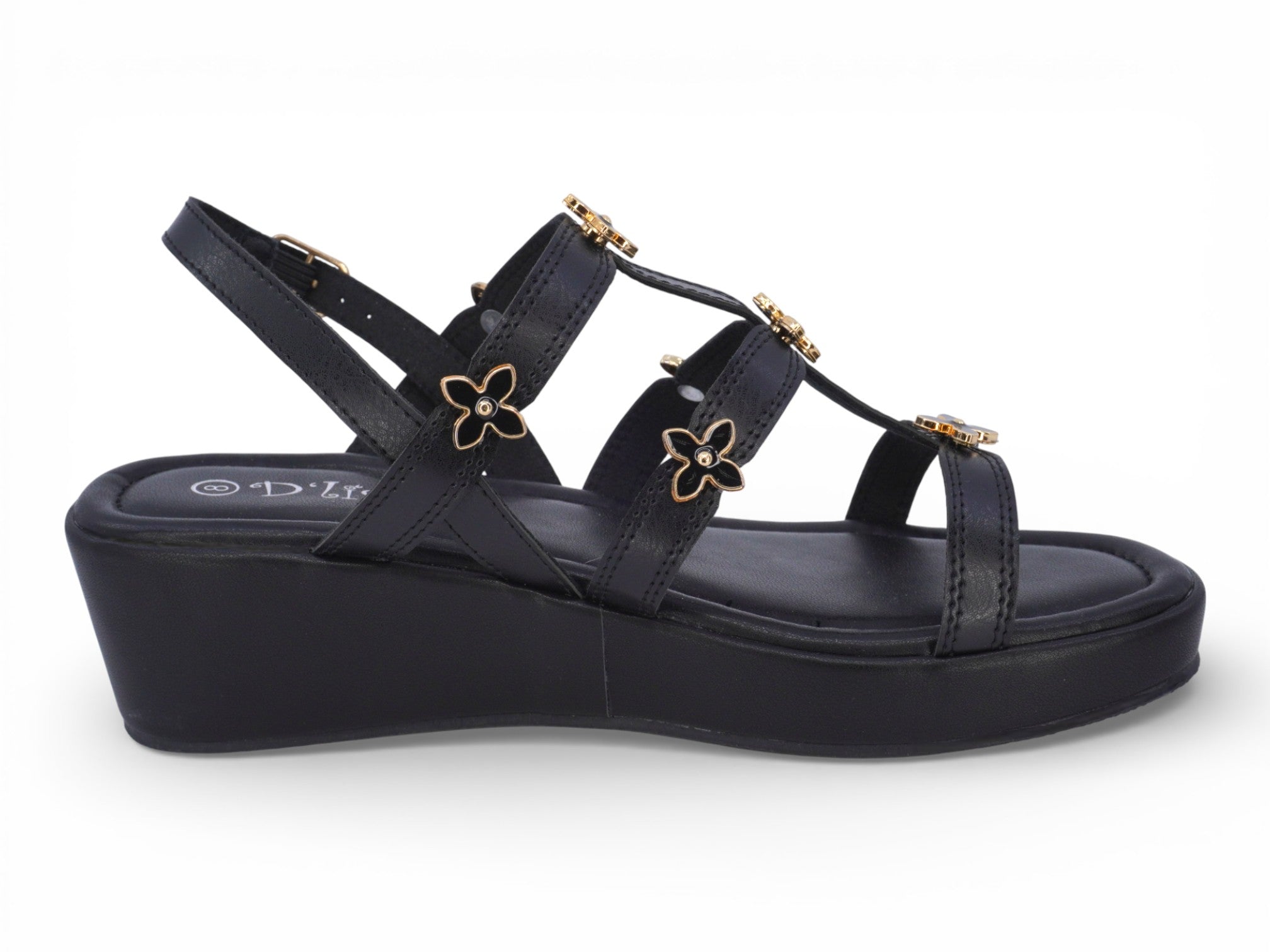 Women's Black Dolores Gladiator Wedge