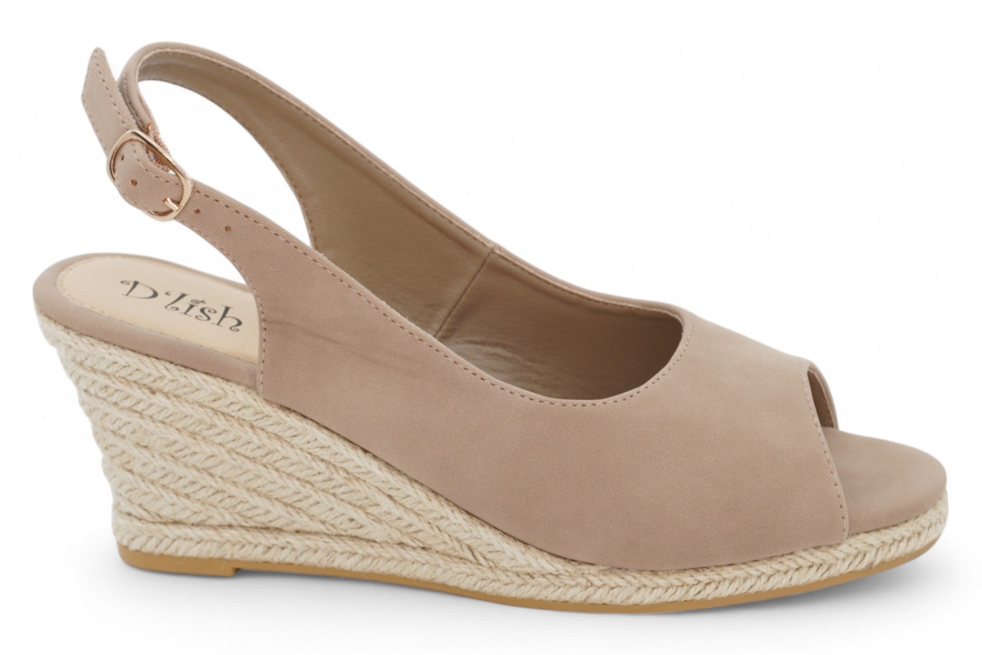 Women's Taupe Sling Back Espadrille Wedge