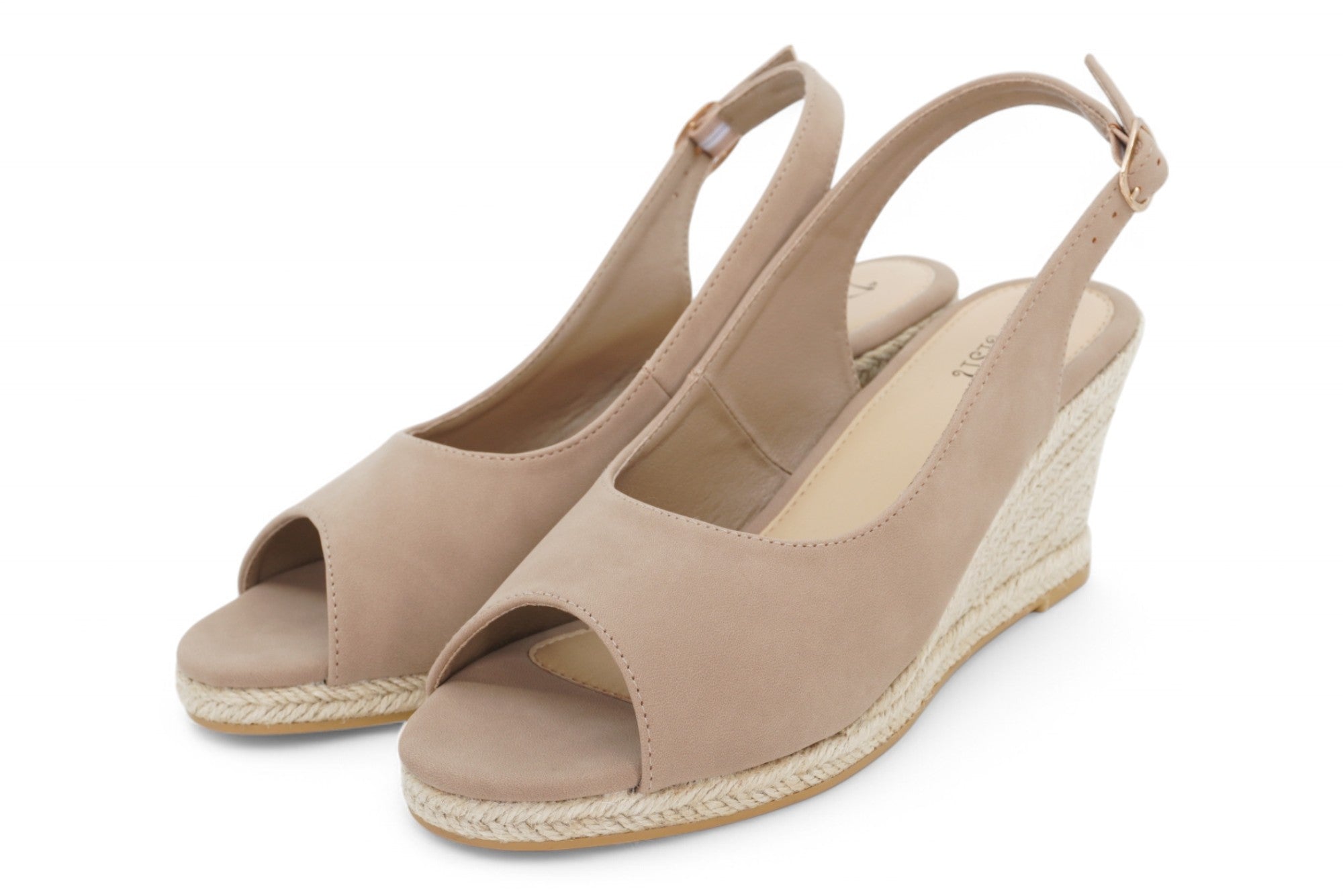 Women's Taupe Sling Back Espadrille Wedge