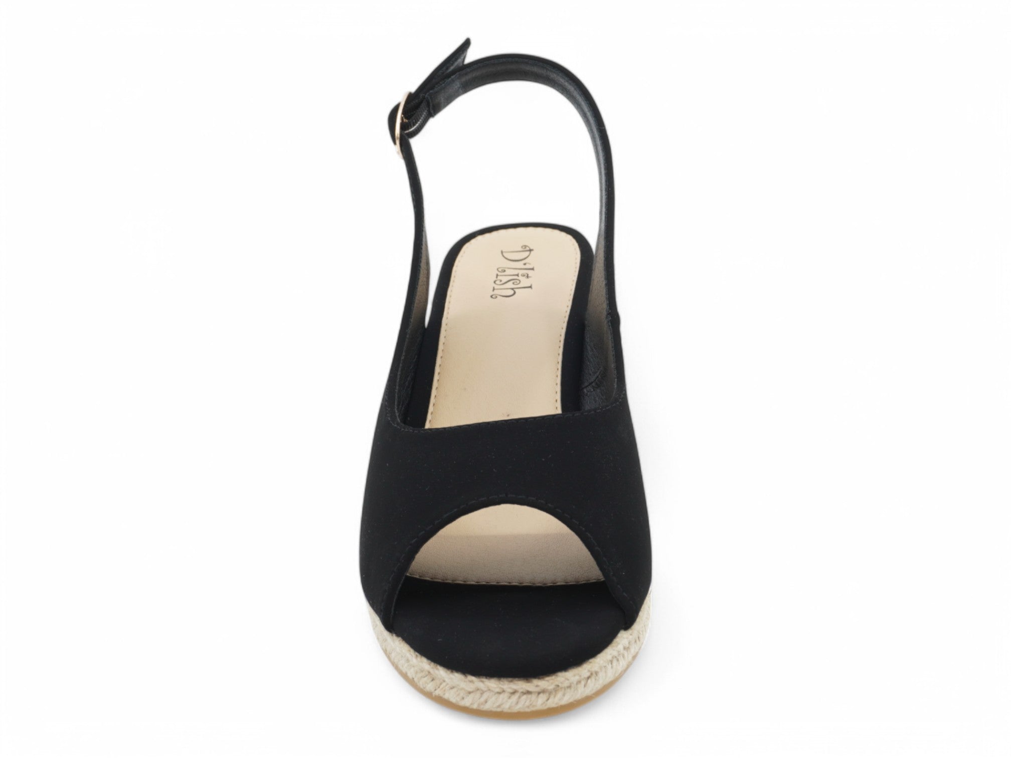 Women's Black Sling Back Espadrille Wedge