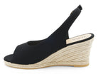 Women's Black Sling Back Espadrille Wedge