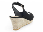 Women's Black Sling Back Espadrille Wedge